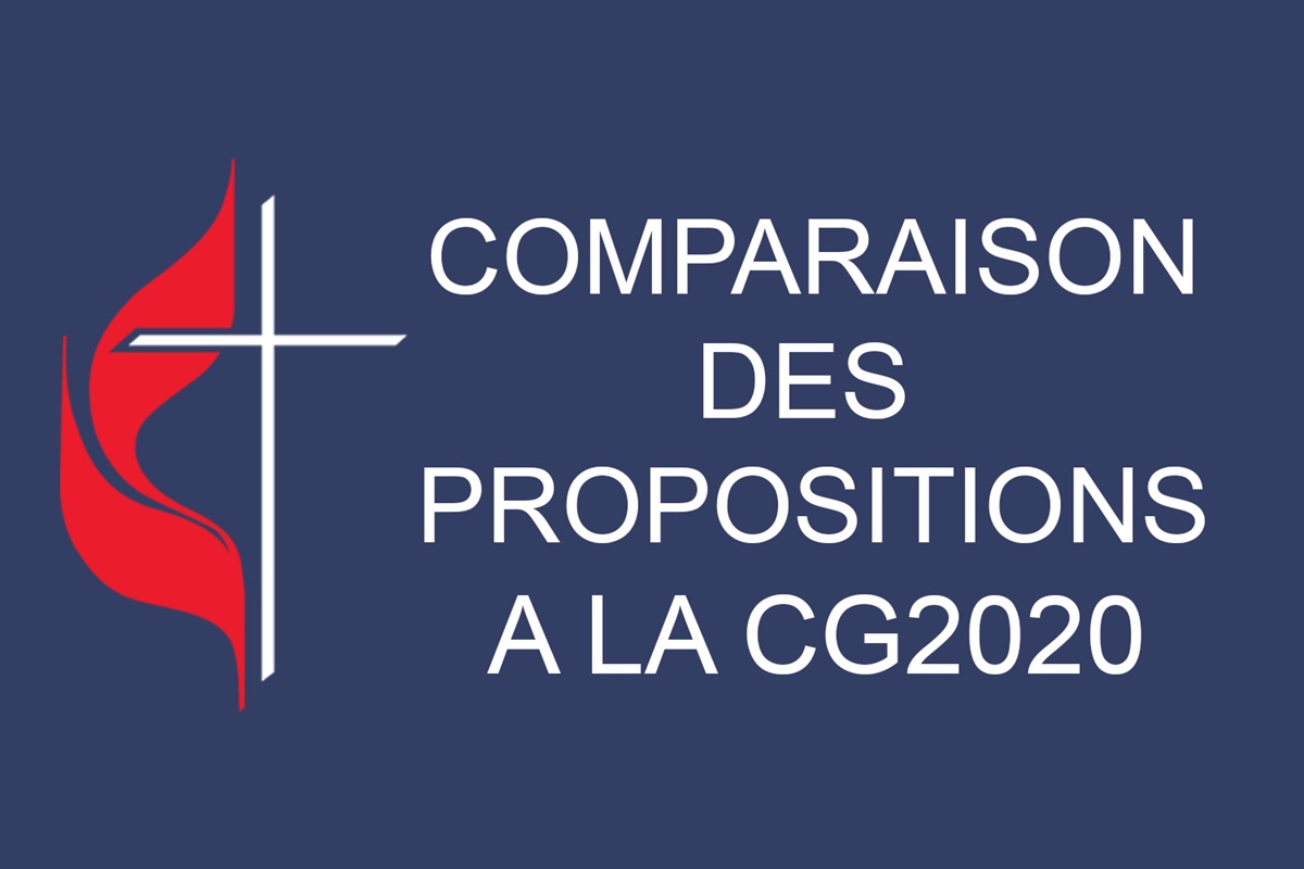 Le graphique résume et compare les propositions de la Conférence générale de 2020 sur l'avenir de l'Église méthodiste unie. Graphique de Laurens Glass, UM News.