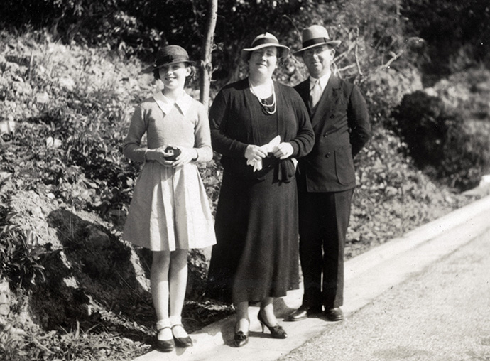 Walter Brooks Foley and Mary Rosengrant Foley, missionaries with the Methodist Board of Foreign Missions, are pictured here with daughter Frances Helen Foley in Hong Kong in 1937. File photo courtesy of Kenneth J. Guest. 