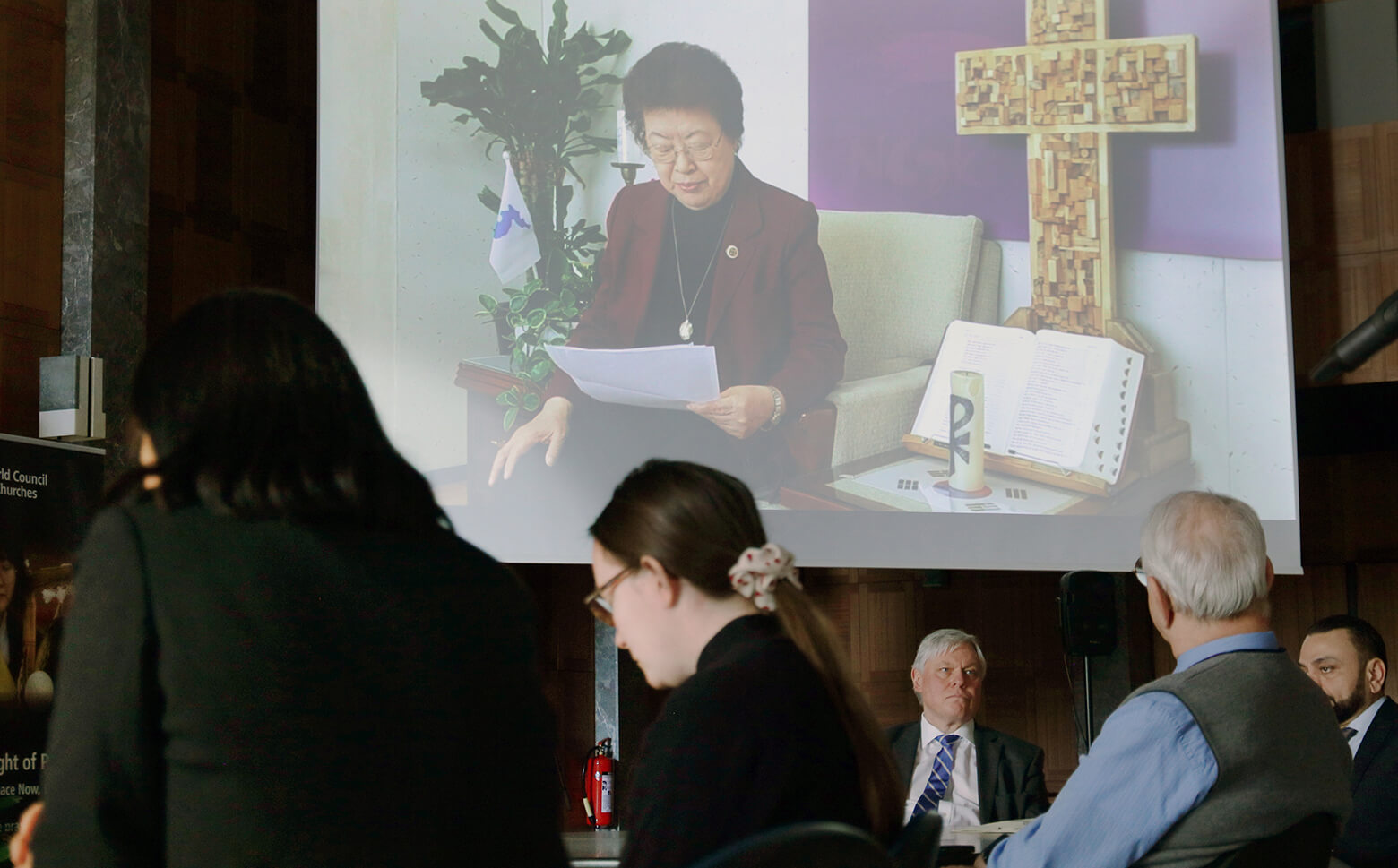 A global prayer campaign for peace on the Korean Peninsula will occur from March 1 to Aug. 15, 2020, inviting hundreds of thousands of people worldwide to say: “We Pray, Peace Now, End the War!” The campaign began Feb. 6 with a live-streamed event hosted by the World Council of Churches in Geneva, with corresponding events the same day in Washington and Seoul. Photo by Ivars Kupcis, World Council of Churches.