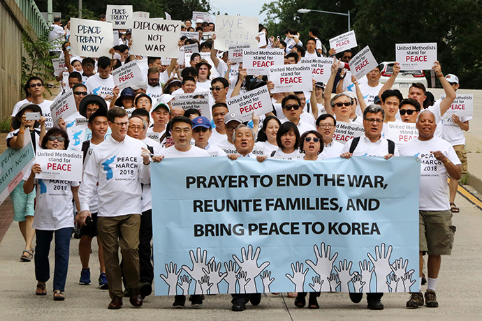 A march to Farragut Square is part of the Korean Peace Festival and Vigil held July 26-28, 2018 in Washington. File photo by Thomas Kim, UM News.