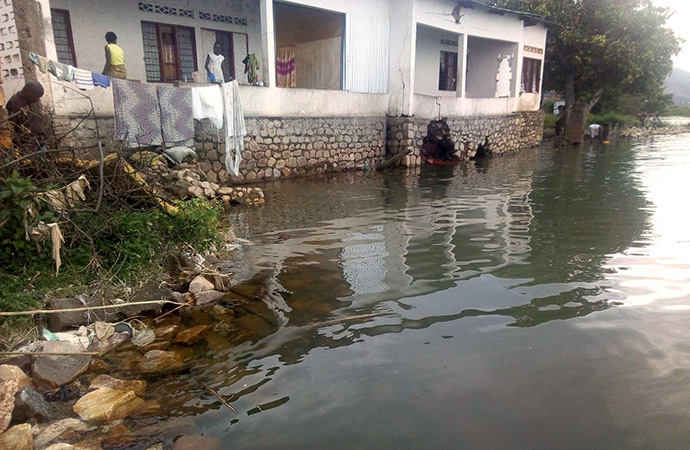 The guesthouse of The United Methodist Church of Uvira, Congo, suffered foundation damage from the floods. Photo by Philippe Kituka Lolonga, UM News.