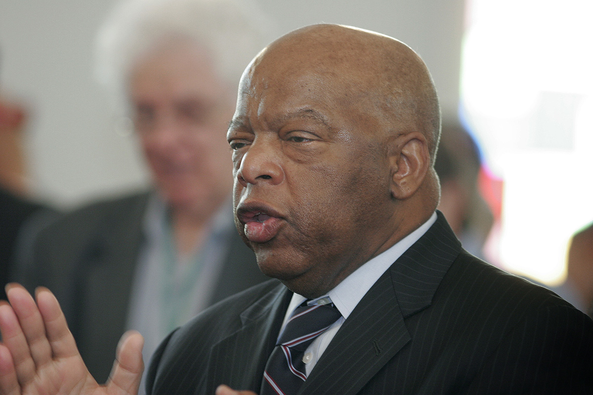 Congressman John Lewis speaks during a 2009 worship service at the historic Brown Chapel African Methodist Episcopal Church in Selma, Ala., during the 44th anniversary of Bloody Sunday, the 1965 Selma-Montgomery Voting Rights March. “We were prepared to walk from here to Montgomery,” he said. “We were prepared to take a beating, to give a little blood. Selma, Selma, Selma helped liberate all of us.” File photo by Kathy L. Gilbert, UM News.