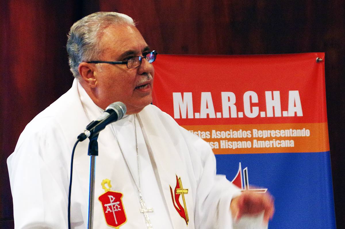 Bispo Hector Ortiz, líder episcopal da Igreja Metodista de Porto Rico. Foto de arquivo do Rev. Gustavo Vasquez, Notícias MU. Bispo Hector Ortiz, líder episcopal da Igreja Metodista de Porto Rico. Foto de arquivo do Rev. Gustavo Vasquez, Notícias MU.
