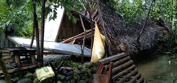 The Lobo Mission Chapel in Batangas, Philippines, collapsed after being in the path of Typhoon Rolly, which made landfall on Nov. 1. Photo by the Rev. Fely Dela Cruz.