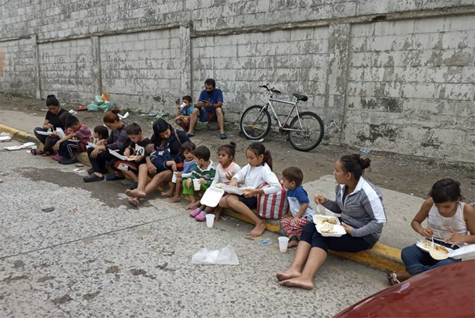 In Valle de Sula and Villanueva, Honduras, churches have sheltered families and provide food in collaboration with neighbors from the communities. Photo courtesy of the United Methodist Mission of Honduras.