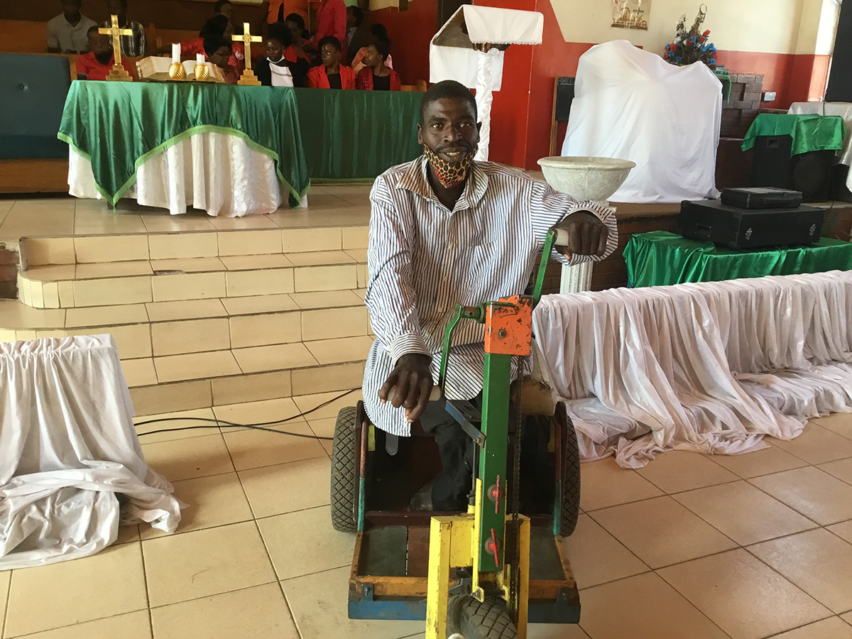 Taurai Mhishi hasn’t let his disability keep him from serving The United Methodist Church in Zimbabwe, where he has worked to clear church grounds for a parking lot at St. Paul United Methodist Church in Harare, Zimbabwe. His servanthood during the pandemic has inspired others to lend a hand. Photo by Priscilla Muzerengwa, UM News. Taurai Mhishi hasn’t let his disability keep him from serving The United Methodist Church in Zimbabwe, where he has worked to clear church grounds for a parking lot at St. Paul United Methodist Church in Harare, Zimbabwe. His servanthood during the pandemic has inspired others to lend a hand. Photo by Priscilla Muzerengwa, UM News.