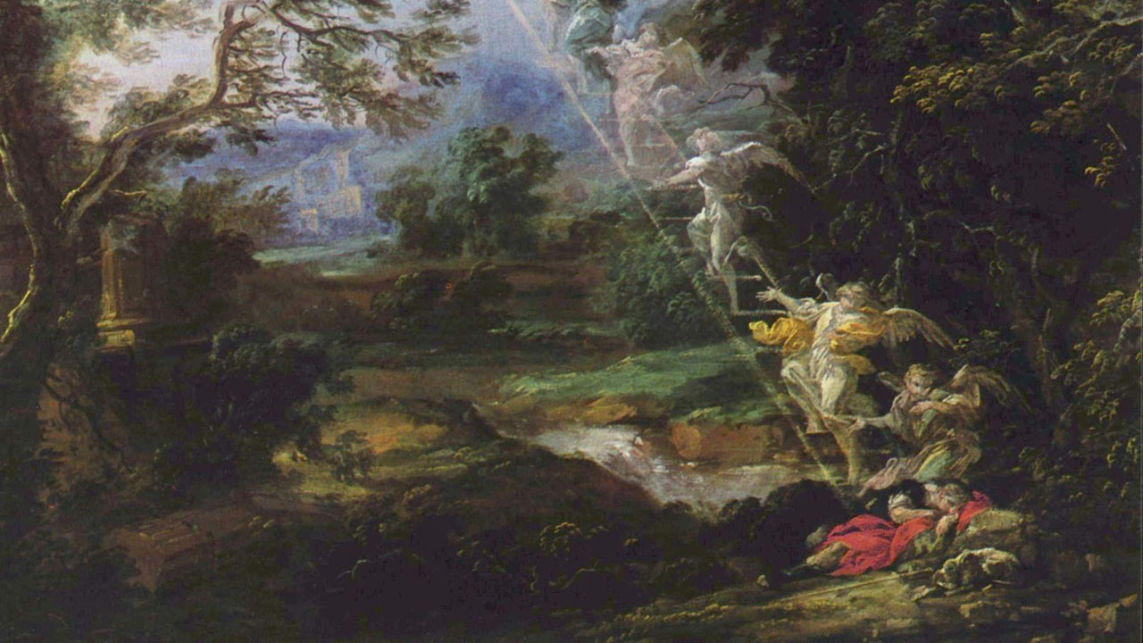 그림, 마이크 윌먼의  '야곱의 사닥다리, 1691', 위키피디아 커먼스.