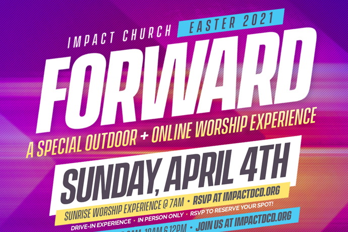 Impact Church, a United Methodist congregation near Atlanta, promotes different options for celebrating Easter including an outdoor service and continued online worship. Image courtesy of Impact Church.