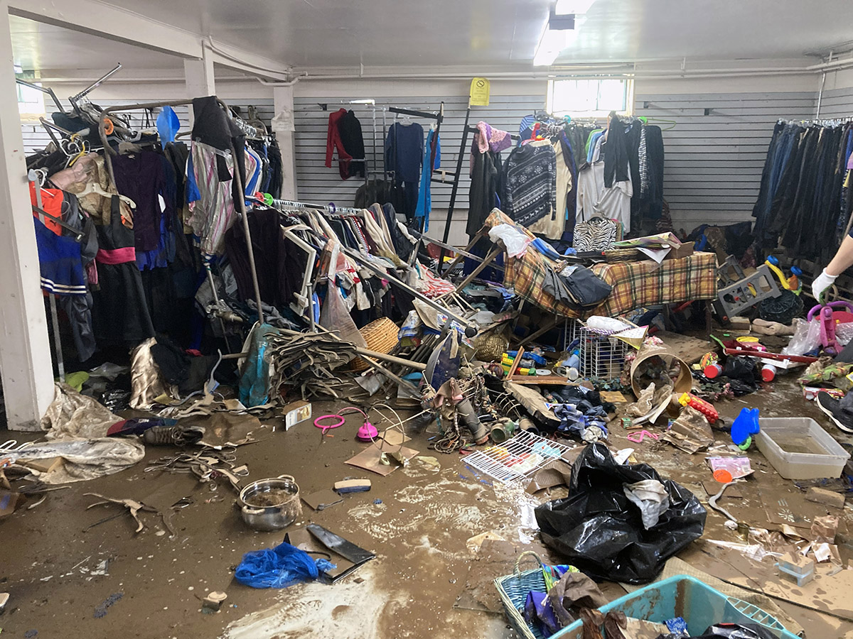 United Methodist Church of Bound Brook, in Bound Brook, N.J., is dealing with Hurricane Ida flood damage, including to its thrift shop. Photo courtesy of the Rev. Chuck Coblentz.