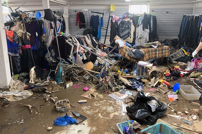 United Methodist Church of Bound Brook, in Bound Brook, N.J., is dealing with Hurricane Ida flood damage, including to its thrift shop. Photo courtesy of the Rev. Chuck Coblentz.