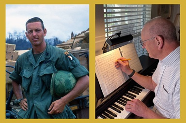 Lifelong United Methodist and Vietnam veteran Tom Lough (pictured above left in Vietnam and above right in 2021) has composed a song as a tribute to Army veterans. Photos courtesy of Tom Lough. Lifelong United Methodist and Vietnam veteran Tom Lough (pictured above left in Vietnam and above right in 2021) has composed a song as a tribute to Army veterans. Photos courtesy of Tom Lough.