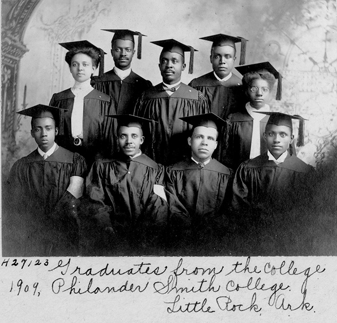 Graduates from Philander Smith College in Little Rock, Arkansas, pose with their caps and gowns in 1909. Philander Smith is one of the 11 historically Black colleges and universities related to The United Methodist Church. Photo © United Methodist Commission on Archives and History.