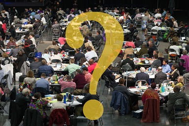 Nesta foto de arquivo, os delegados consideram a legislação durante a Conferência Geral Metodista Unida de 2016 em Portland, Oregon. Citando preocupações em torno do COVID-19 e da disponibilidade de vistos, um grupo de 170 delegados enviou uma carta aos organizadores pedindo que a próxima Conferência Geral seja adiada para 2024. Um grupo de advocacia africano está pedindo que a Conferência Geral avance este ano. Foto por Mike DuBose, Notícias MU. Nesta foto de arquivo, os delegados consideram a legislação durante a Conferência Geral Metodista Unida de 2016 em Portland, Oregon. Citando preocupações em torno do COVID-19 e da disponibilidade de vistos, um grupo de 170 delegados enviou uma carta aos organizadores pedindo que a próxima Conferência Geral seja adiada para 2024. Um grupo de advocacia africano está pedindo que a Conferência Geral avance este ano. Foto por Mike DuBose, Notícias MU.