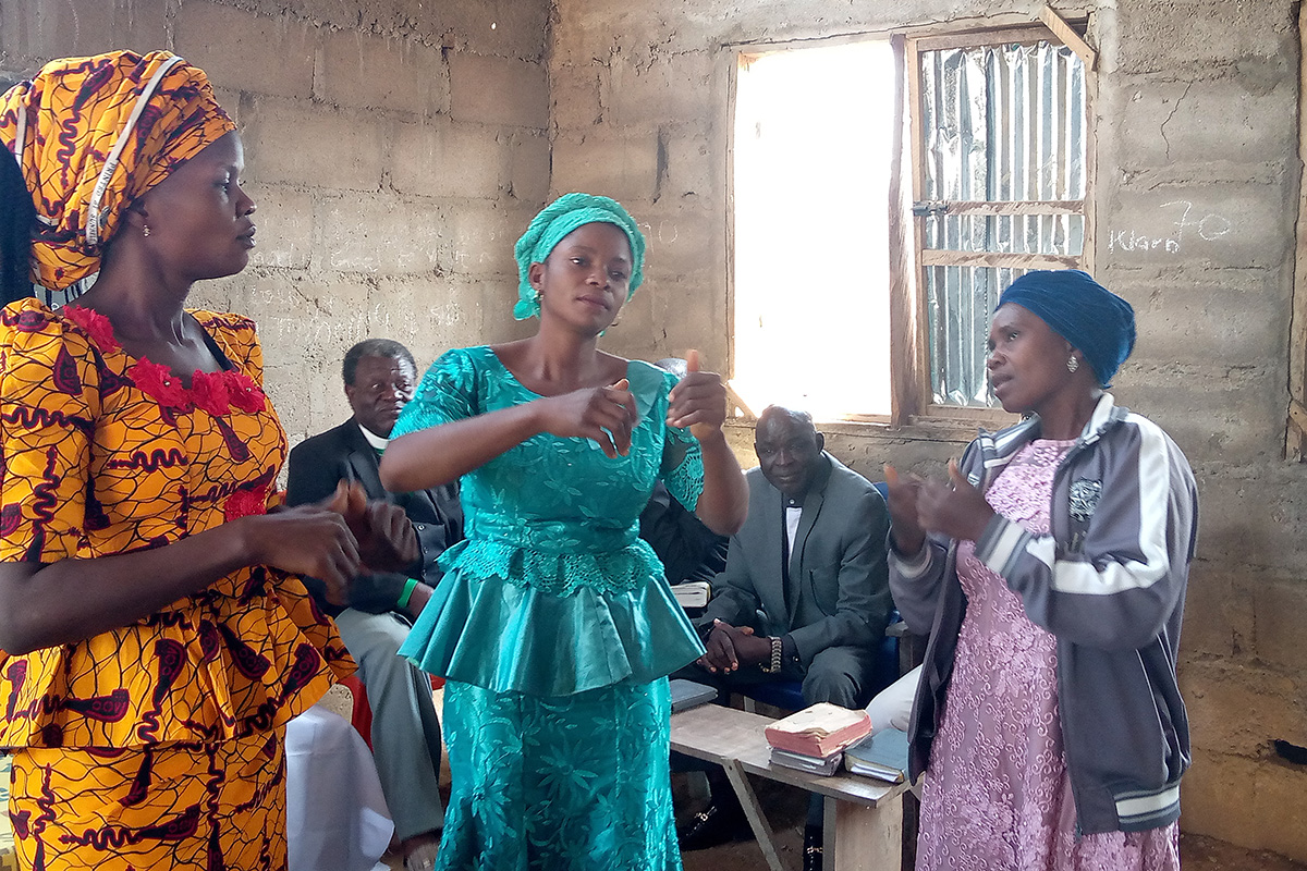 Women worship at First Wesleyan United Methodist Church of the Deaf in Mutum Biyu, Nigeria, the Nigeria Episcopal Area’s first church for the Deaf community. Photo by Ezekiel Ibrahim, UM News.