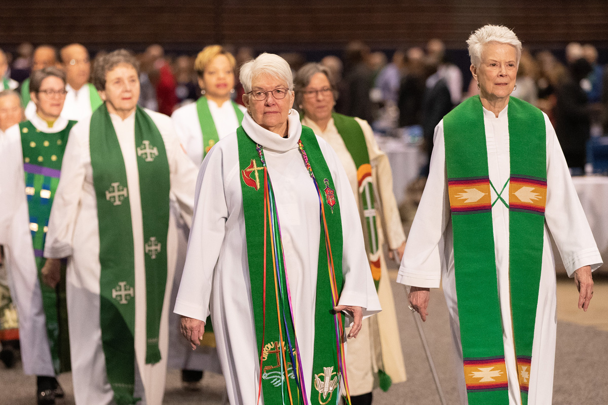 United Methodist bishops process into the opening worship service for the 2019 special General Conference in St. Louis. The Judicial Council, The United Methodist Church’s top court, released a memorandum that clarifies an earlier ruling on bishop elections. File photo by Mike DuBose, UM News.