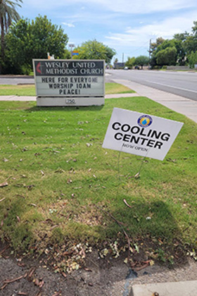 Wesley United Methodist Church in Phoenix is one of several churches in the denomination opening as cooling centers this summer. Photo by Sylvia Harris.