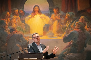 The Rev. Lev Shults brings a greeting to a combined worship service of Czech- and Russian-speaking congregations at Prague 2 United Methodist Church in Prague, Czech Republic. Shults leads Agapé United Methodist Church, the Russian-speaking congregation. Photo by Mike DuBose, UM News.  The Rev. Lev Shults brings a greeting to a combined worship service of Czech- and Russian-speaking congregations at Prague 2 United Methodist Church in Prague, Czech Republic. Shults leads Agapé United Methodist Church, the Russian-speaking congregation. Photo by Mike DuBose, UM News.