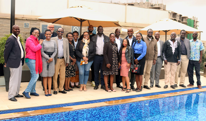 Participants of an Africa Upper Room Ministries devotional writers’ training held June 21-22 pose outside of the Four Points Hotel in Nairobi, Kenya. Photo by Gad Maiga, UM News.