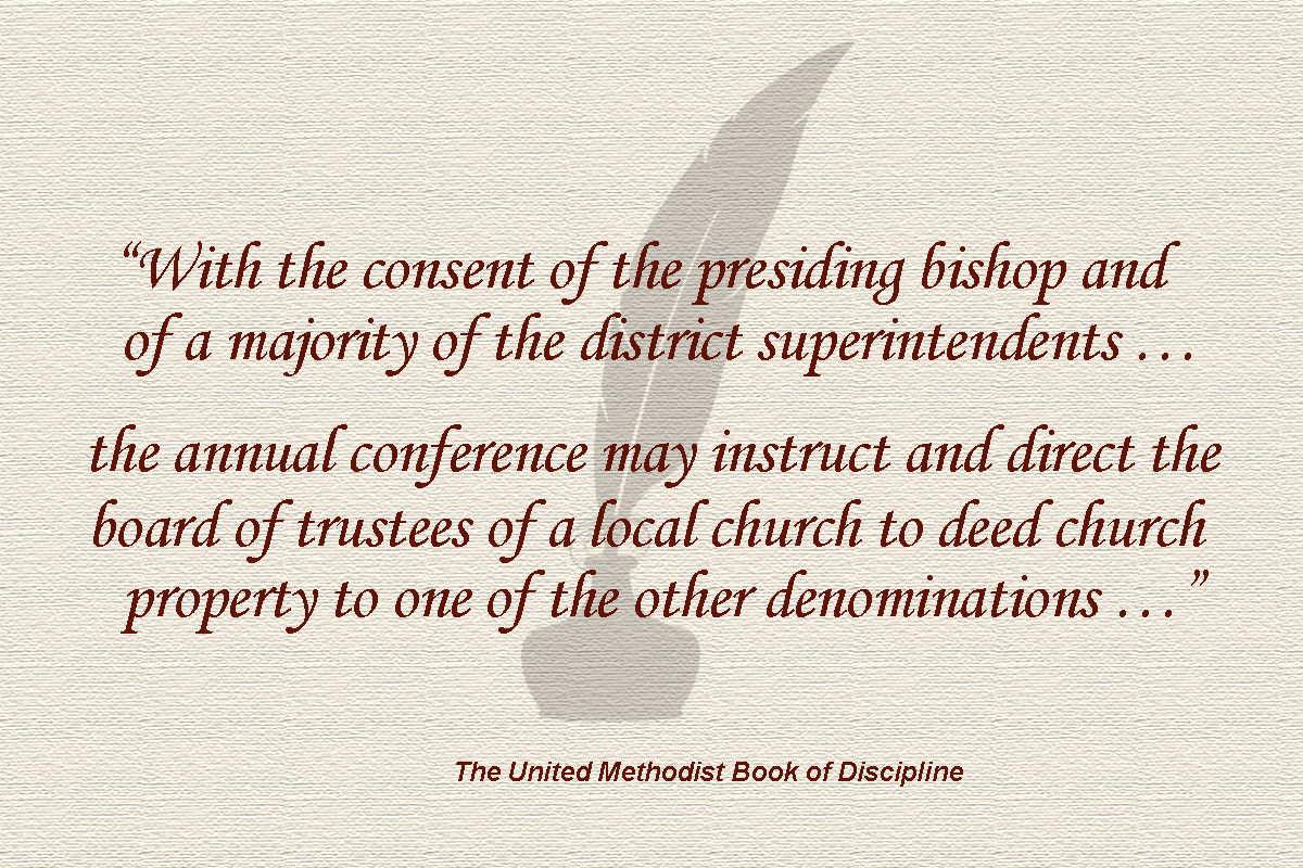 The Council of Bishops asked the Judicial Council — The United Methodist Church’s top court — for clarity on how Paragraph 2548.2 in the Book of Discipline should be applied. Quill by Gordon Johnson, courtesy of Pixabay; graphic by Laurens Glass, UM News.