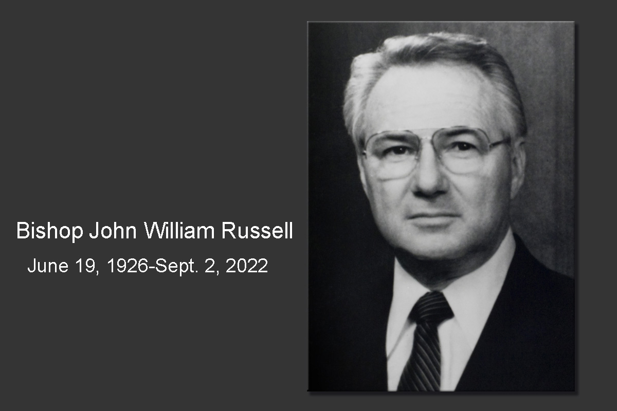 Bishop John William Russell died Sept. 2, at age 96. A World War II veteran, Russell served various local churches and as a district superintendent before his election as bishop in 1980. In 1988, he became the first episcopal leader of the newly formed Central Texas Conference. Photo and graphic courtesy of UM News.