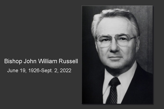Bishop John William Russell died Sept. 2, at age 96. A World War II veteran, Russell served various local churches and as a district superintendent before his election as bishop in 1980. In 1988, he became the first episcopal leader of the newly formed Central Texas Conference. Photo and graphic courtesy of UM News.