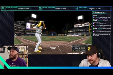 Zach Bechtold (left) and the Rev. David Petty play a game of MLB The Show, streaming it live and engaging people who are viewing it in the chat section. The game is part of Crossfire: Faith + Gaming in Colorado Springs, Colo. Crossfire has grown to about 1,400 members on various platforms including Facebook. Photo courtesy of Crossfire: Faith + Gaming. Zach Bechtold (left) and the Rev. David Petty play a game of MLB The Show, streaming it live and engaging people who are viewing it in the chat section. The game is part of Crossfire: Faith + Gaming in Colorado Springs, Colo. Crossfire has grown to about 1,400 members on various platforms including Facebook. Photo courtesy of Crossfire: Faith + Gaming.