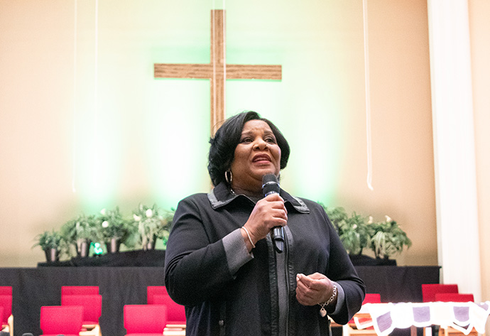 Criminal justice reform advocate Alice Marie Johnson, whose life sentence for a drug trafficking conviction was commuted by President Donald Trump in 2018, gave the keynote address at the National Summit on Mass Incarceration, held at University City United Methodist Church in Charlotte. Photo by Joey Butler, UM News.