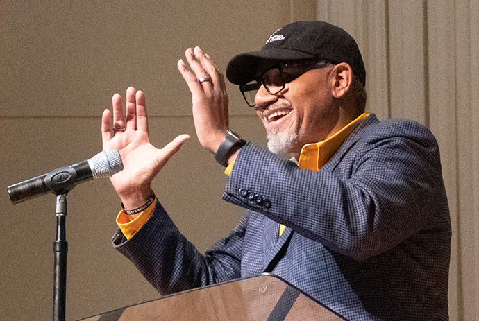 The Rev. Michael L. Bowie Jr. addresses the National Summit on Mass Incarceration. Bowie is national executive director of Strengthening the Black Church for the 21st Century. Photo by Joey Butler, UM News.
