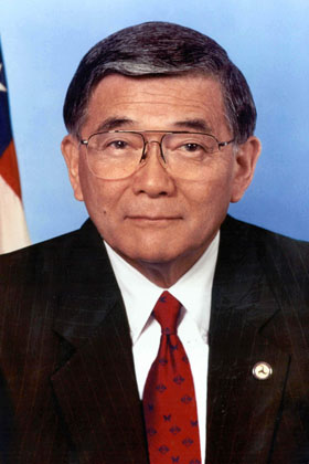 Norm Mineta. U.S. Secretary of Transportation official portrait, courtesy of Wikimedia Commons.
