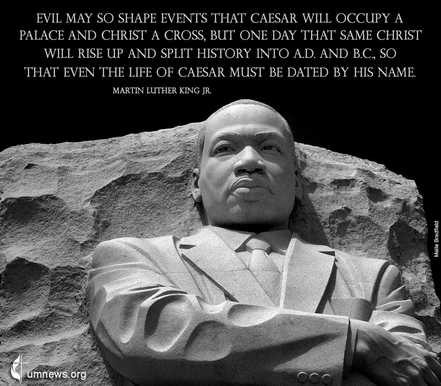 Excerpt from a sermon given by Martin Luther King Jr. in 1956 at the Cathedral of St. John the Divine in New York. Original photo by Maile Bradford, UM News.