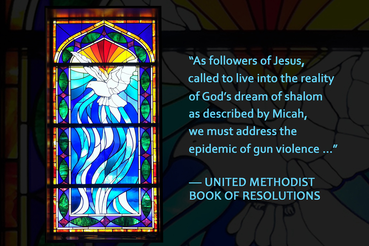 After a wave of mass shootings from California to Iowa, United Methodists are responding with prayer, comfort for the grieving and renewed calls for advocacy against gun violence. Photo by Guernz11, courtesy of Pixabay; graphic by Laurens Glass, UM News.
