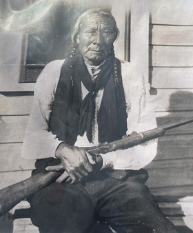 Magpie (1851-1931) survived the Sand Creek Massacre in 1864 and the Washita Massacre in 1868. In 1930, Magpie announced that he had forgiven Gen. George Armstrong Custer for the Washita incident. Photo courtesy of the Washita Battlefield National Historic Site.