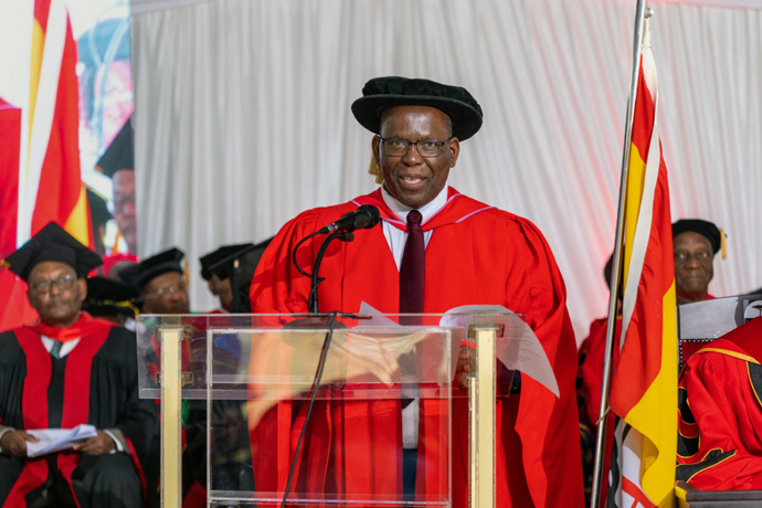 Professor Fanuel Tagwira, a vice chancellor emeritus of Africa University, urged graduates to “provide leadership in dealing with continental challenges” during the 29th graduation ceremony of Africa University. Photo by Arty Events for Africa University. 