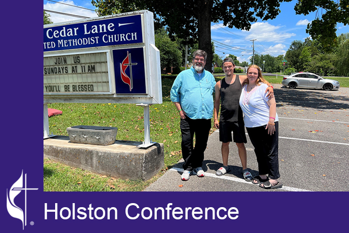 The Rev. Richard Richter (left), has supported Seth and Kamara as they work to move out of their car and into an apartment. Photo courtesy of the Holston Conference.