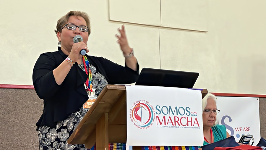 La presidenta de MARCHA, Revda. Lysette Pérez, compartió su entusiasmo por poder reunirse presencialmente, luego de tres años, de reuniones virtuales a causa de la pandemia de COVID-19.