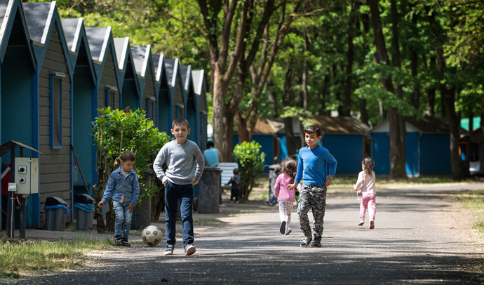 Children who fled the war in Ukraine play at the United Methodist Dorcas church camp in Debrecen, Hungary, where their families have been given shelter. 2022 file photo by Mike DuBose, UM News.