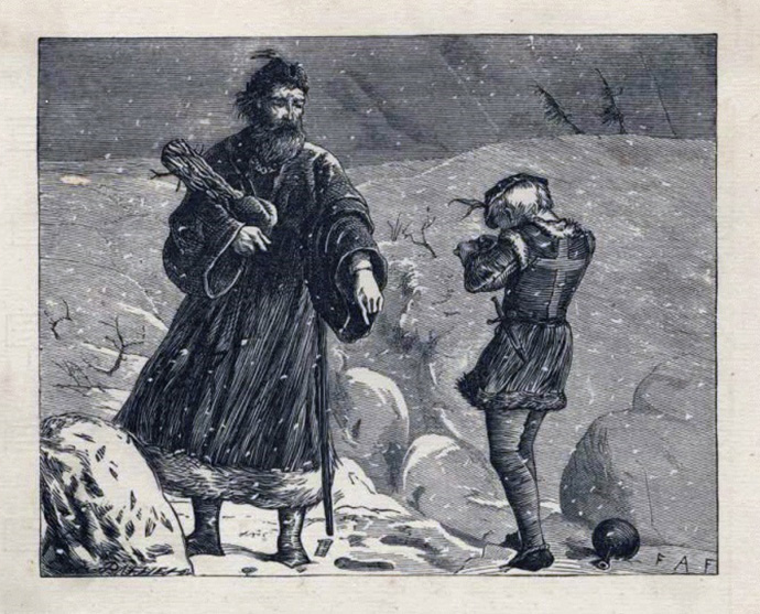 An engraving by Brothers Dalziel featured for the carol “Good King Wenceslas” in an 1879 hymn book by Henry Ramsden depicts the saint performing the charitable acts for which he became famous. The carol about a generous ruler trudging out to help a poor man takes place on the Feast of Stephen, Dec. 26. Image courtesy of Wikimedia Commons.