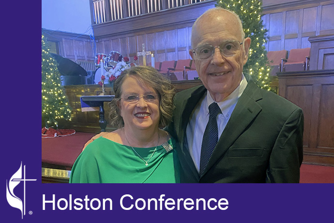 Sally Ball and Paul Morgan are married at Magnolia Avenue United Methodist Church in Knoxville, Tenn., on Dec. 30, 2023. Photo by Tim Jackson, courtesy of the Holston Conference.