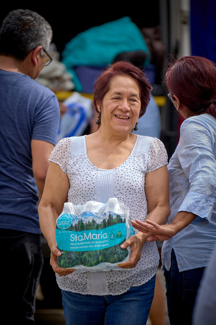 The Rev. Edith Molina, a Methodist pastor from Mexico City, helps deliver emergency supplies to Acapulco, Mexico, where Hurricane Otis struck in October. Photo by the Rev. Paul Jeffrey, UM News.