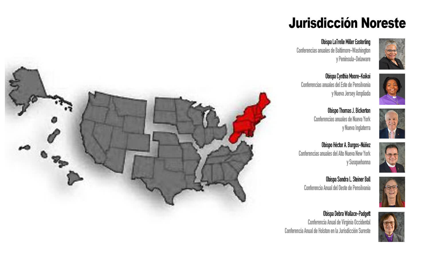 Jurisdicciones obispos Noreste