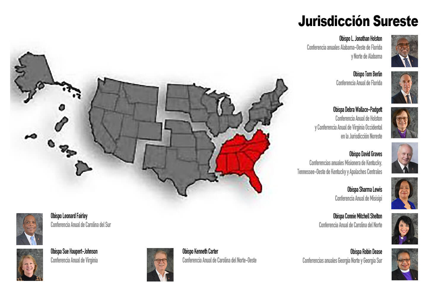 Jurisdicciones obispos Sureste