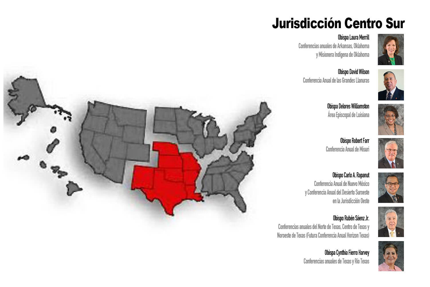 Jurisdicciones obispos Centro Sur