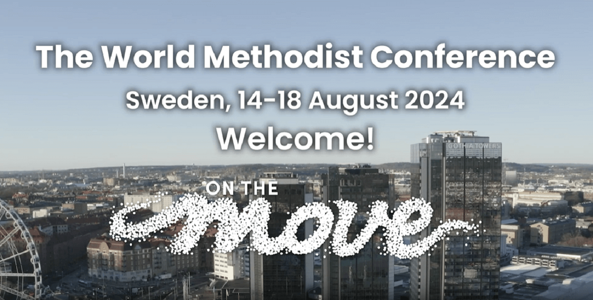 제22차 세계감리교대회(World Methodist Conference)가 2024년 8월 13일부터 18일까지 스웨덴 예테보리(Gothenburg)에서 “전진하자(On The Move)”라는 주제로 열린다. 사진은 세계감리교협의회가 홈페이지에 올린 세계감리교총회 초대 비디오 갈무리. 갈무리, 김응선 목사, 연합감리교뉴스.