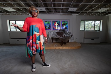 The Rev. Candace M. Lewis gives a tour of renovations underway at Gammon Theological Seminary in Atlanta, where she serves as president and dean. The historically Black United Methodist seminary is proceeding with an ambitious rebuilding plan despite having lost almost half its funding from the denomination since 2016. Photo by Mike DuBose, UM News. The Rev. Candace M. Lewis gives a tour of renovations underway at Gammon Theological Seminary in Atlanta, where she serves as president and dean. The historically Black United Methodist seminary is proceeding with an ambitious rebuilding plan despite having lost almost half its funding from the denomination since 2016. Photo by Mike DuBose, UM News.