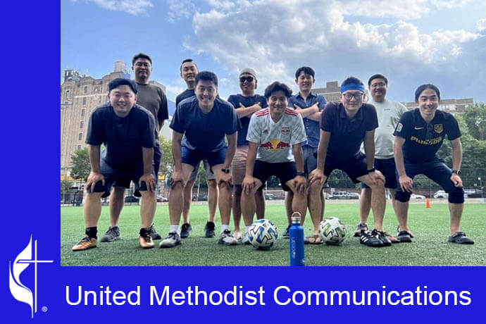 Members of the United Methodist Korean American Pastors' Soccer Club in New York enjoy fellowship with pastoral colleagues. Photo courtesy of the New York Conference. Members of the United Methodist Korean American Pastors' Soccer Club in New York enjoy fellowship with pastoral colleagues. Photo courtesy of the New York Conference.