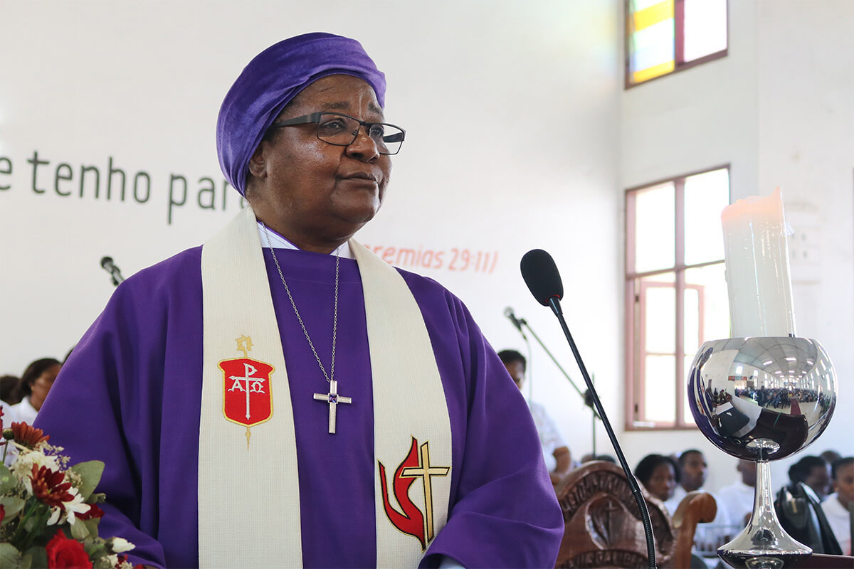 Bishop Joaquina Filipe Nhanala of the Mozambique Episcopal Area has helped launch an online giving platform to fund local projects that support community health, pastor salaries, evangelism efforts and more. File photo by João Filimone Sambo, UM News. 