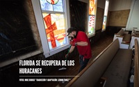 Elias Torres limpia los daños causados por las inundaciones del huracán Helene en la Iglesia Metodista Unida de Cedar Key (Florida). Foto de Mike DuBose, Noticias MU Elias Torres limpia los daños causados por las inundaciones del huracán Helene en la Iglesia Metodista Unida de Cedar Key (Florida). Foto de Mike DuBose, Noticias MU