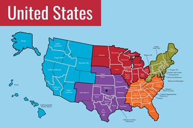 Carte des Juridictions, Régions Épiscopales et Conférences Annuelles des États-Unis par United Methodist Communications Carte des Juridictions, Régions Épiscopales et Conférences Annuelles des États-Unis par United Methodist Communications
