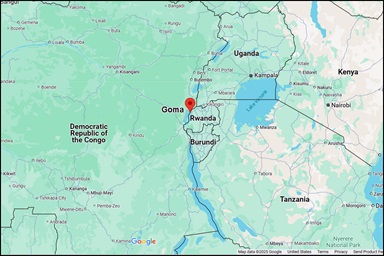 Au moins 100 personnes, dont huit Méthodistes Unis, ont été tuées dans les combats à Goma, au Congo, entre les forces armées congolaises et les rebelles M23 soutenus par le Rwanda. La situation sécuritaire n'a cessé de se détériorer depuis la grande offensive du M23 le 23 janvier. Avec l'aimable autorisation de Google Maps. Au moins 100 personnes, dont huit Méthodistes Unis, ont été tuées dans les combats à Goma, au Congo, entre les forces armées congolaises et les rebelles M23 soutenus par le Rwanda. La situation sécuritaire n'a cessé de se détériorer depuis la grande offensive du M23 le 23 janvier. Avec l'aimable autorisation de Google Maps.