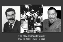 The Rev. Dr. Richard Huskey died one day after being ordained an elder in full connection in The United Methodist Church. He is pictured at left upon his seminary graduation in 1974. At center, Huskey attends a 1977 rally to support an ordinance that banned discrimination in employment and housing in St. Paul, Minn. He had selected the photo to represent his time in ministry. At right is Huskey in 2014. Photos are courtesy of Huskey; the 2014 photo is via the LGBTQ Religious Archives Network. The Rev. Dr. Richard Huskey died one day after being ordained an elder in full connection in The United Methodist Church. He is pictured at left upon his seminary graduation in 1974. At center, Huskey attends a 1977 rally to support an ordinance that banned discrimination in employment and housing in St. Paul, Minn. He had selected the photo to represent his time in ministry. At right is Huskey in 2014. Photos are courtesy of Huskey; the 2014 photo is via the LGBTQ Religious Archives Network.